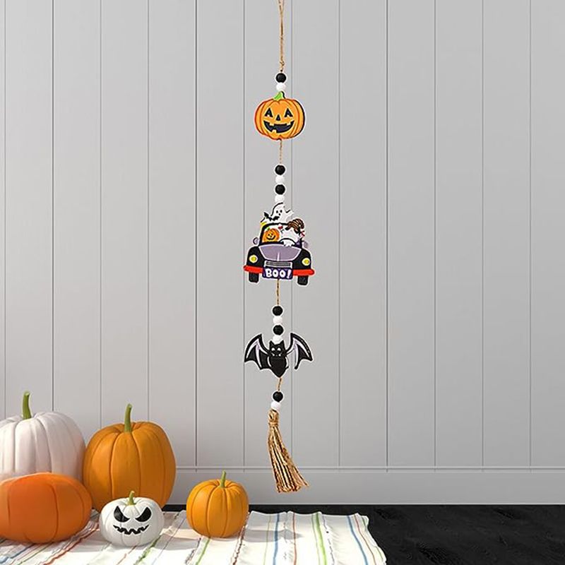 Brain Giggles - Halloween Wooden Beads Hanging Ornament - 3pcs