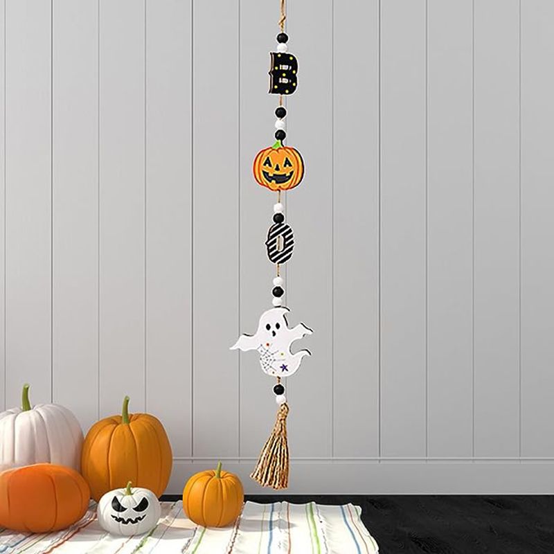 Brain Giggles - Halloween Wooden Beads Hanging Ornament - 3pcs