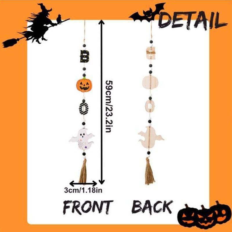 Brain Giggles - Halloween Wooden Beads Hanging Ornament - 3pcs