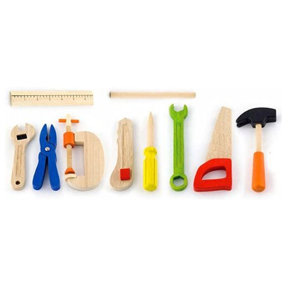 Brain Giggles Pretend Play Wooden Tool Box