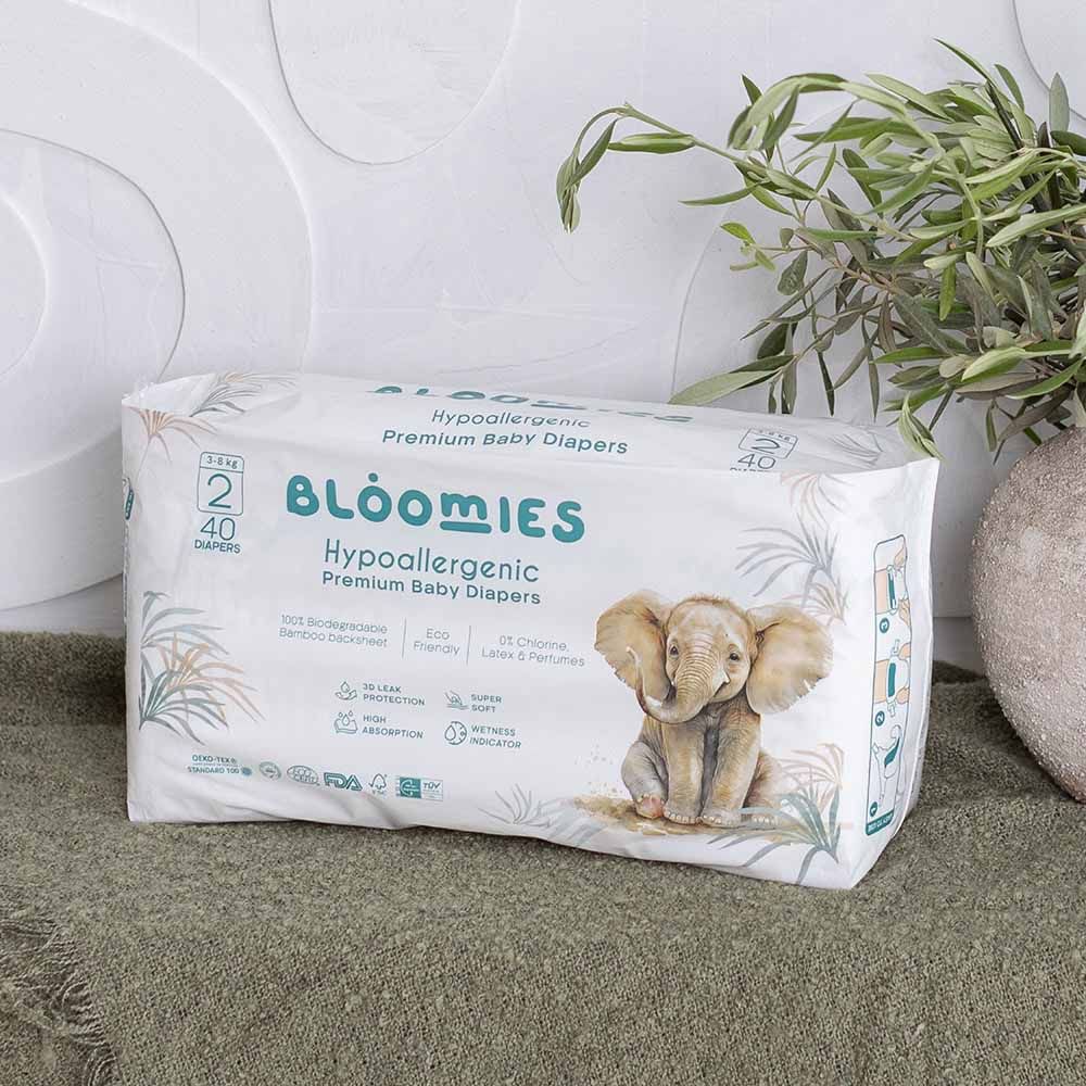 Bloomies - Premium Baby Diapers - 3-8 kg - Size 2 - 40pcs