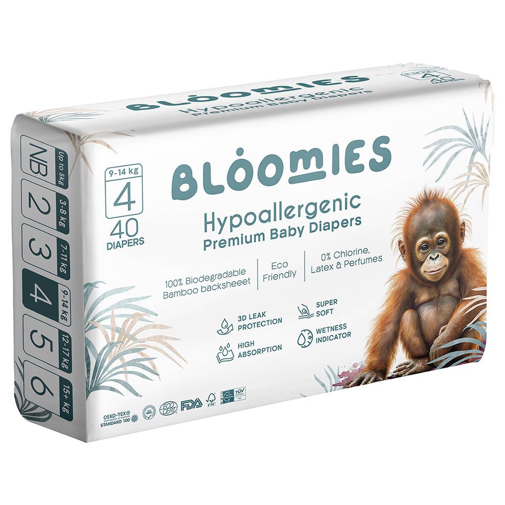 Bloomies - Premium Baby Diapers - 9-14 kg - Size 4 - 40pcs