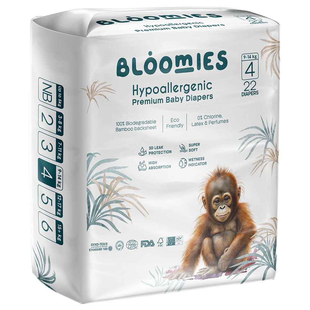 Bloomies - Premium Baby Diapers - 9-14 kg - Size 4 - 22pcs