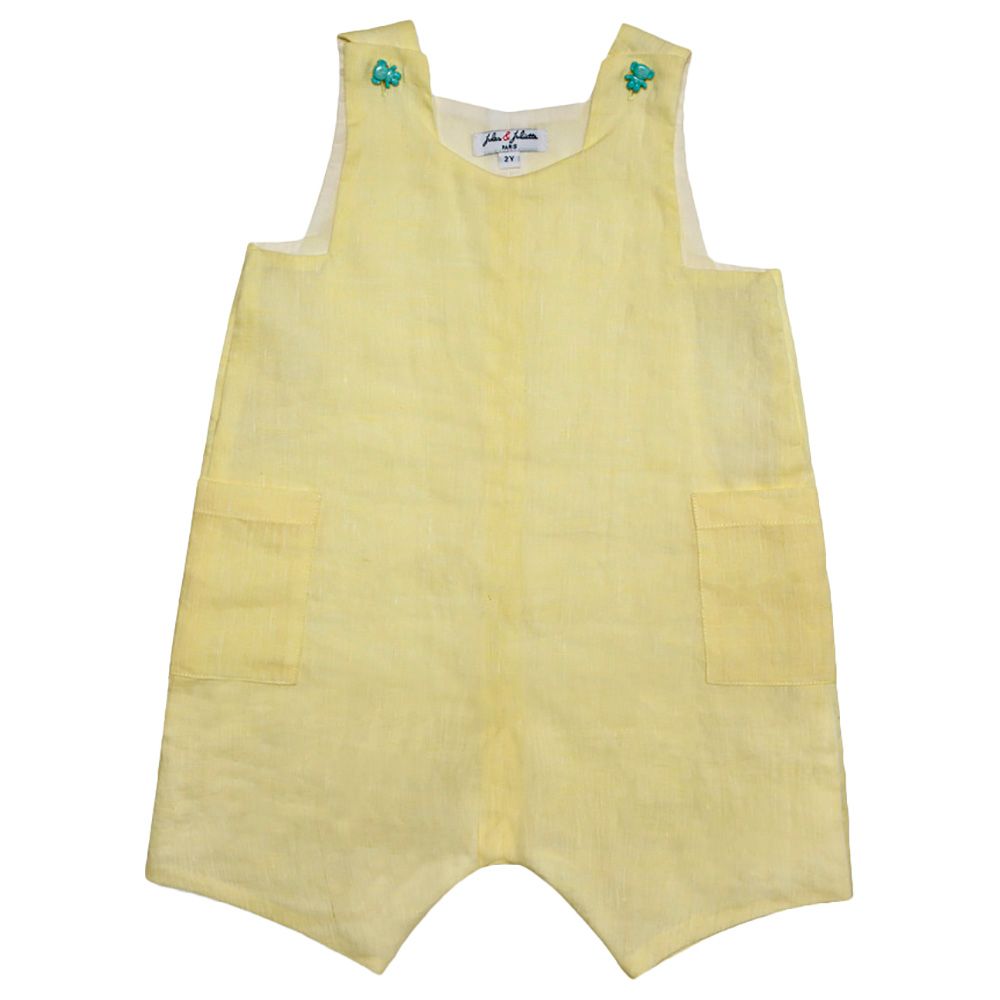 Jules & Juliette - Damien Baby Dungaree - Pastel Yellow