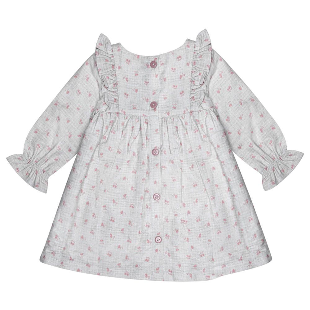 Jules & Juliette - Dara Baby Floral Print Dress - Grey Flowery Pink