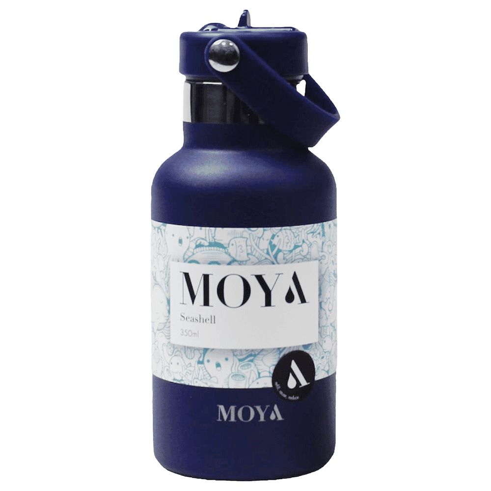 Moya - Seashell Insulated Stainless Steel Water Bottle - 350ml - Navy