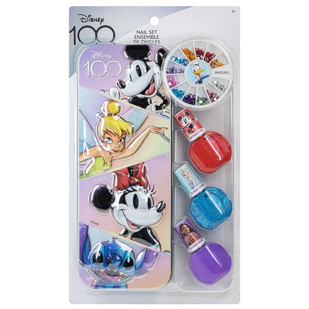 Townleygirl - Disney 100th Nail Polish With Tin And Gems Set - 5pcs