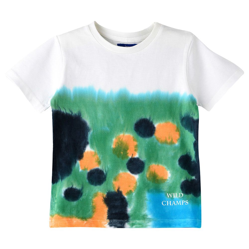 Jam - Boy's Playful Prints Cotton Short-Sleeve Tee - White/Green