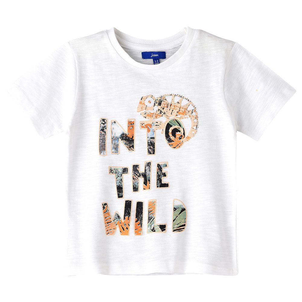 Jam - Boy's Spring Playful Prints Cotton Short-Sleeve Tee - White