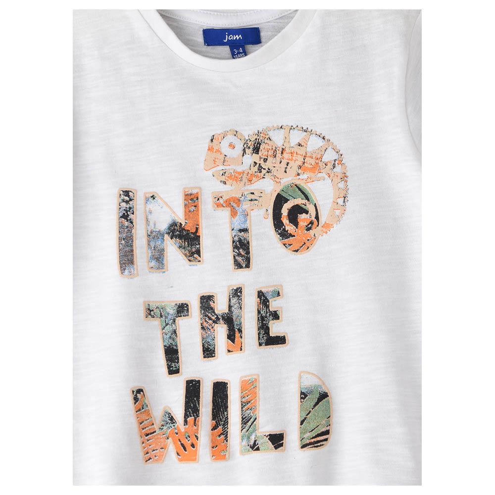 Jam - Boy's Spring Playful Prints Cotton Short-Sleeve Tee - White