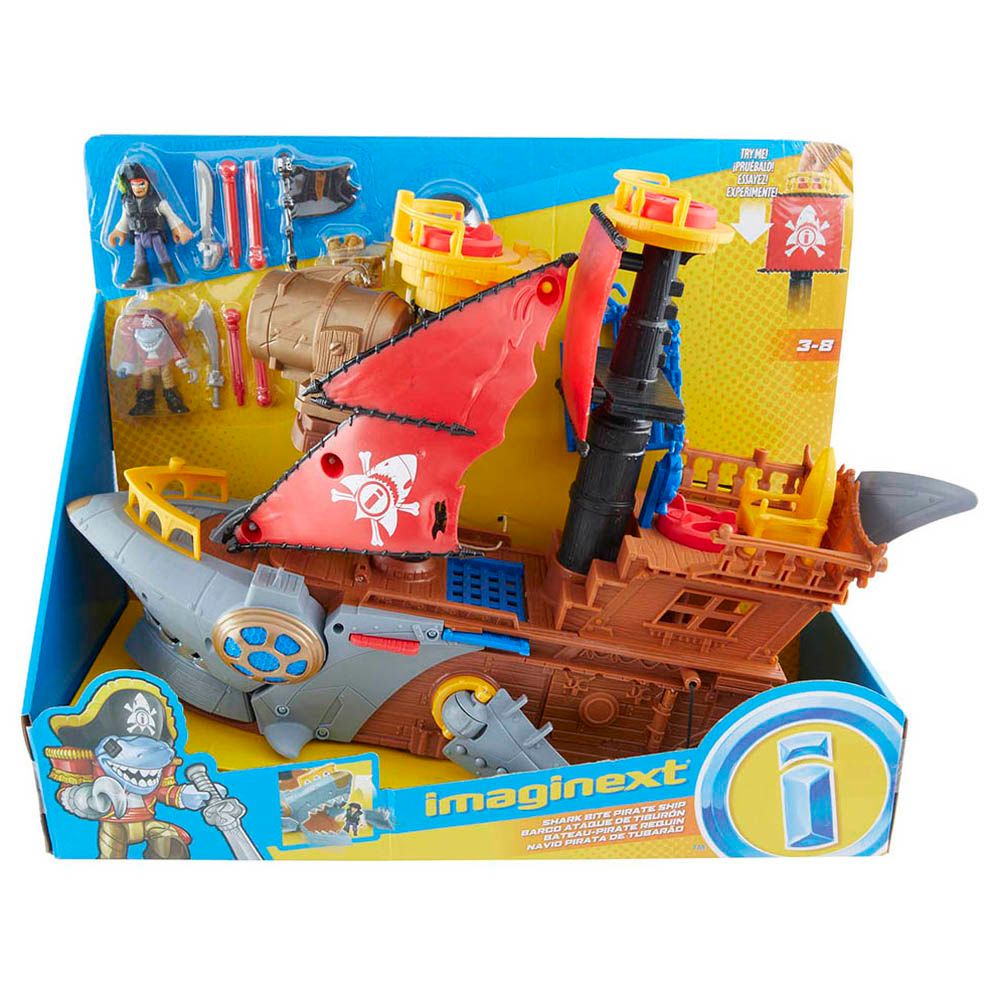 Mattel Games - Imaginext Shark Bite Pirate Ship Playset