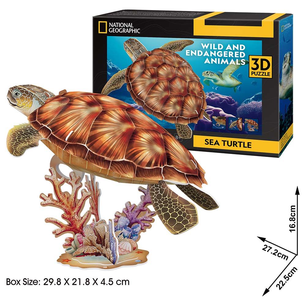 Cubicfun - National Geographic 3D Puzzle Sea Turtle - 31pcs