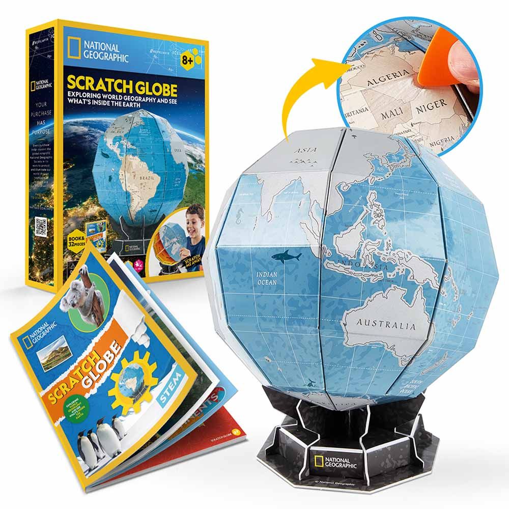 Cubicfun - National Geographic 3D Puzzle Scratch Globe - 31pcs