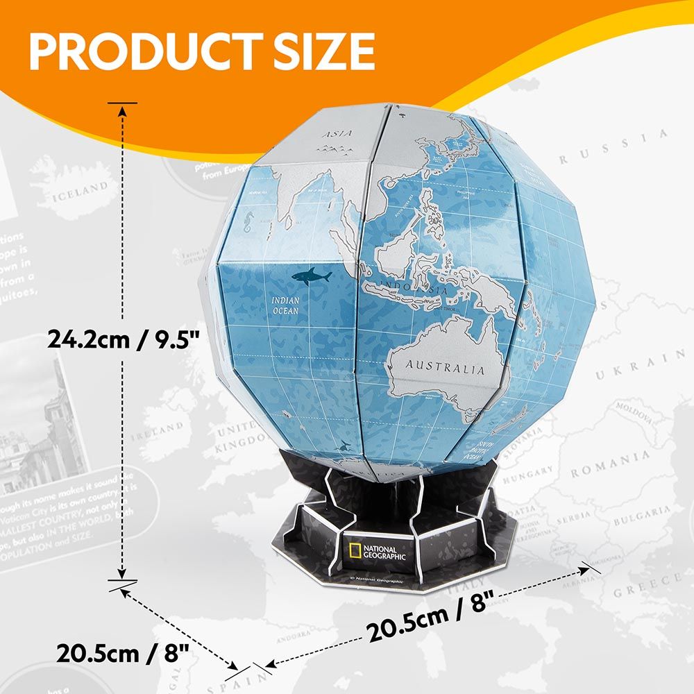 Cubicfun - National Geographic 3D Puzzle Scratch Globe - 31pcs