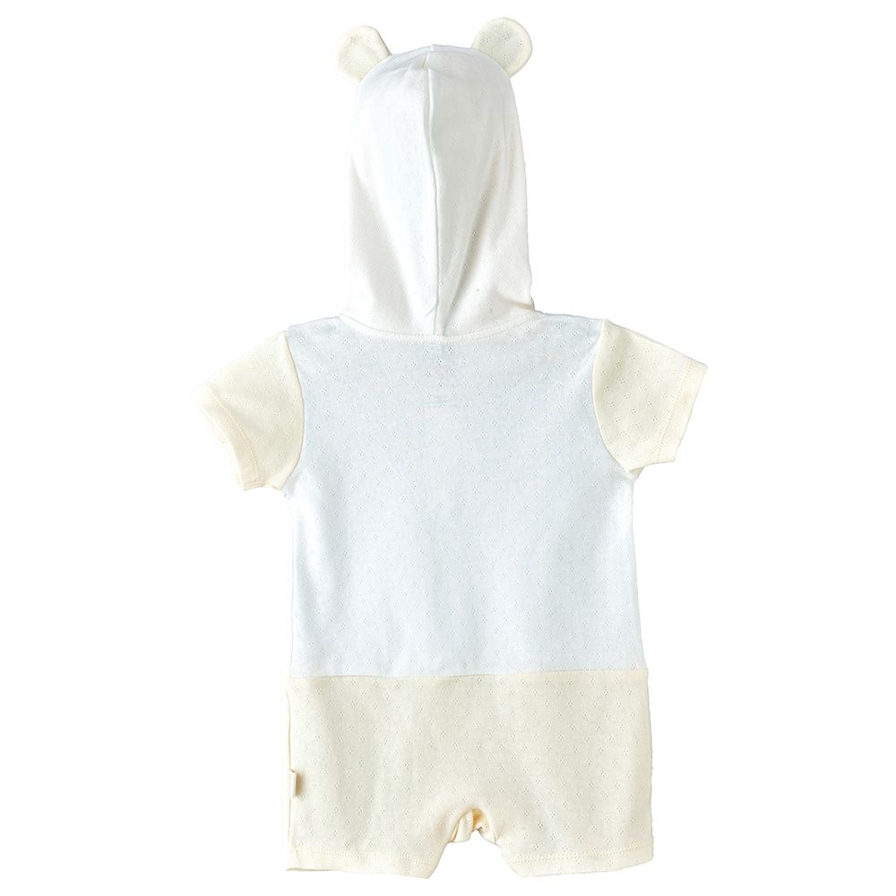 Elegant Kids - Boy's Breezy Playful Design Cotton Romper - White