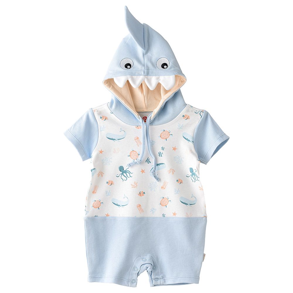 Elegant Kids - Boy's Breezy Easy Comfort Cotton Romper - Blue