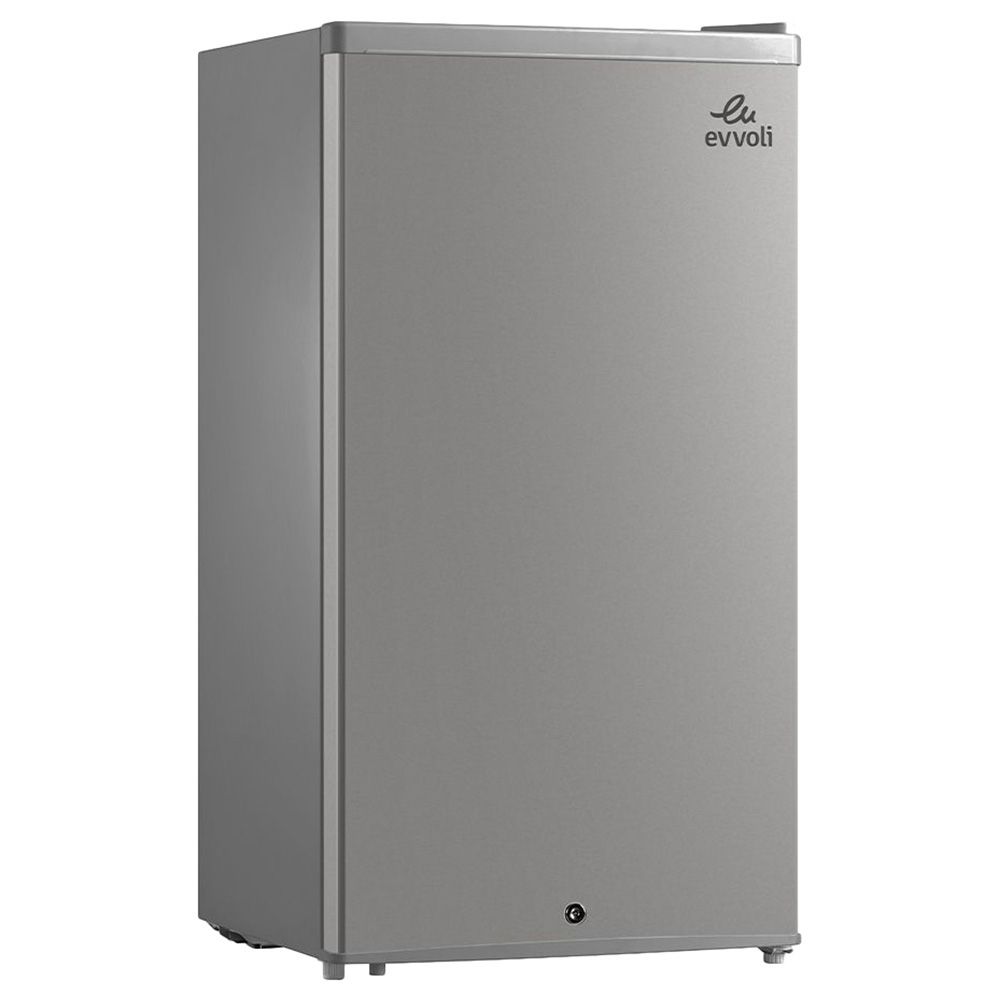 Evvoli - Single Door Mini Refrigerator - Silver - 90 L - 72 W