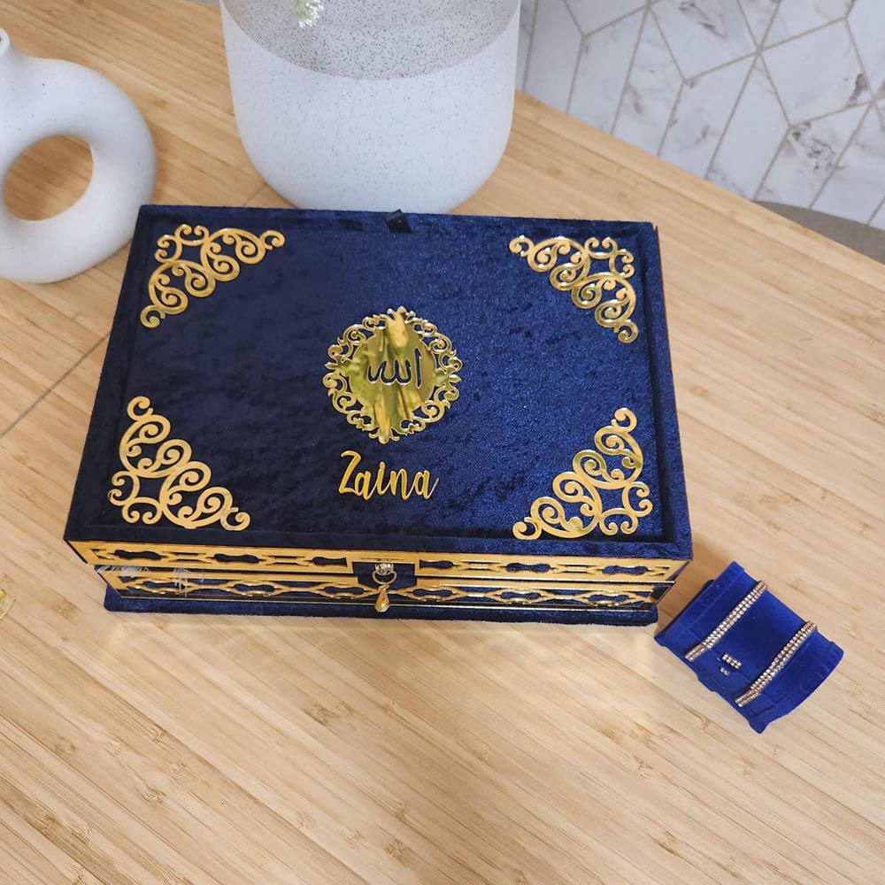 Zayoshe - Exclusive Personalized Islamic Gift Set With Quran - Blue