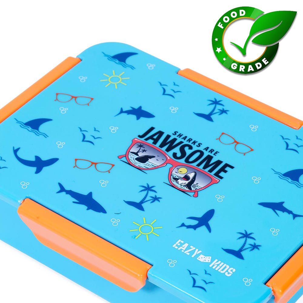 Eazy Kids - Jawsome Shark Convertible Bento Lunch Box - Pink - 4 Compartments