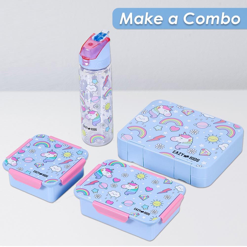 Eazy Kids - Unicorn Convertible Bento Lunch Box - Pink - 4 Compartments