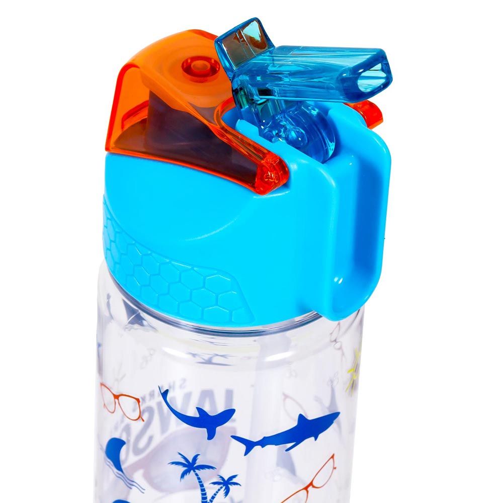 Eazy Kids - 2-In-1 Jawsome Shark Tritan Water Bottle - Blue - 650ml