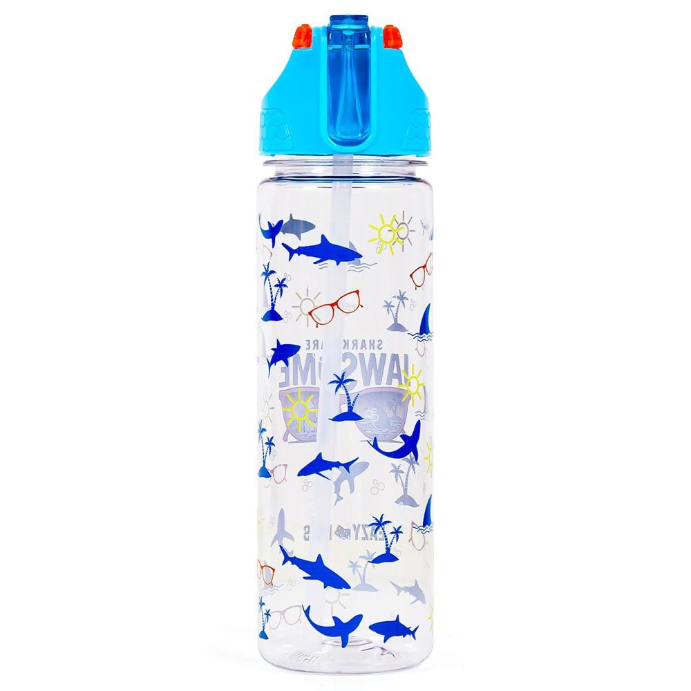 Eazy Kids - 2-In-1 Jawsome Shark Tritan Water Bottle - Blue - 650ml