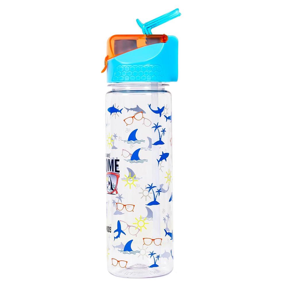 Eazy Kids - 2-In-1 Jawsome Shark Tritan Water Bottle - Blue - 650ml