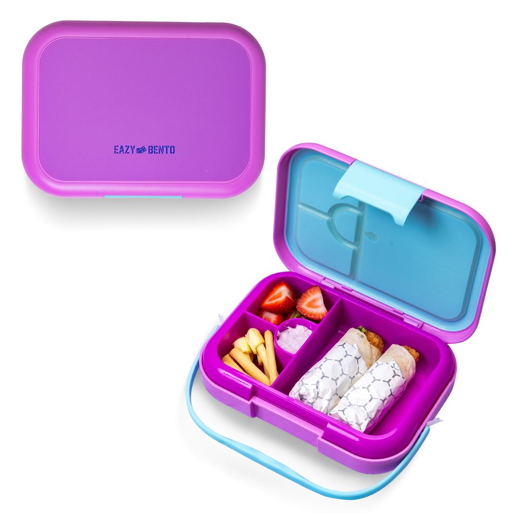 Eazy Kids - 4 Compartment Bento Lunch Box - Mat Pink