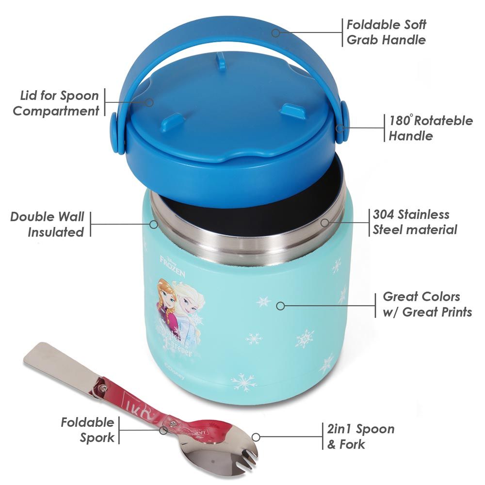 Eazy Kids - Disney Frozen Princess Elsa Insulated Food Jar - Blue - 350ml