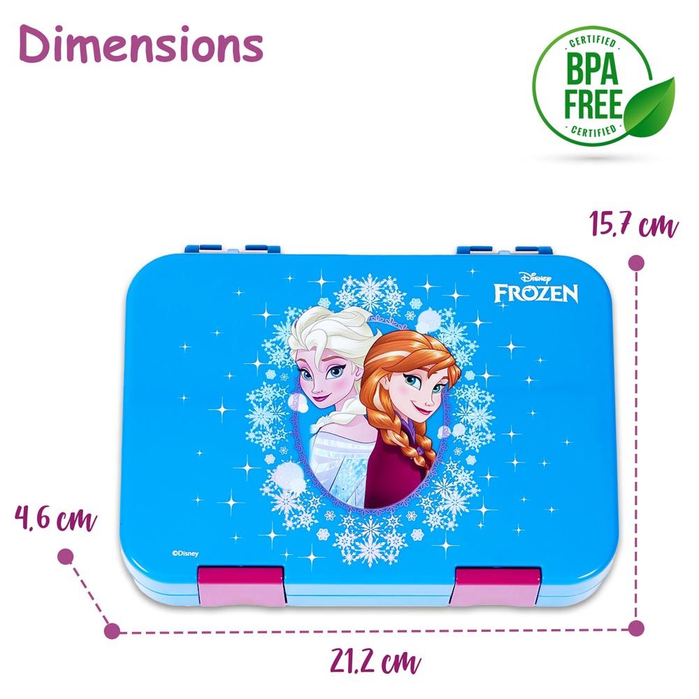 Eazy Kids - Disney Frozen Elsa Anna Bento Lunch Box - Blue - 6 Compartments