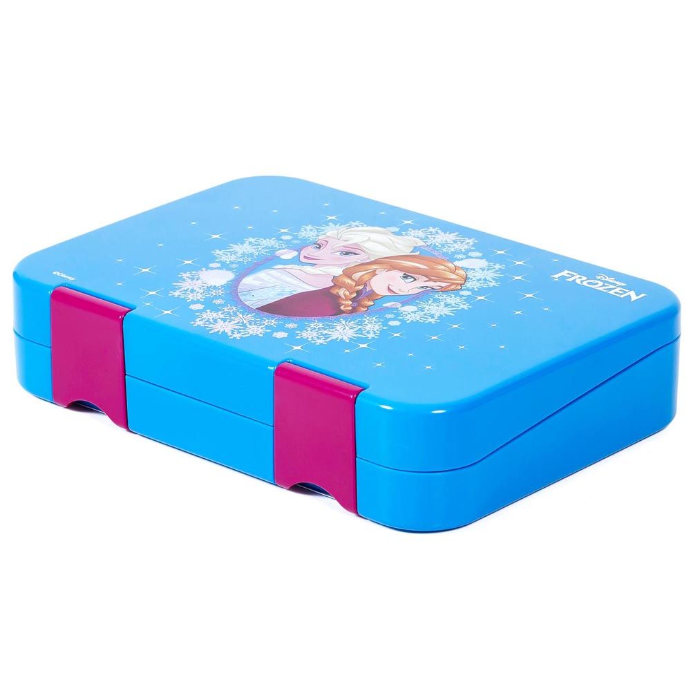 Eazy Kids - Disney Frozen Elsa Anna Bento Lunch Box - Blue - 6 Compartments