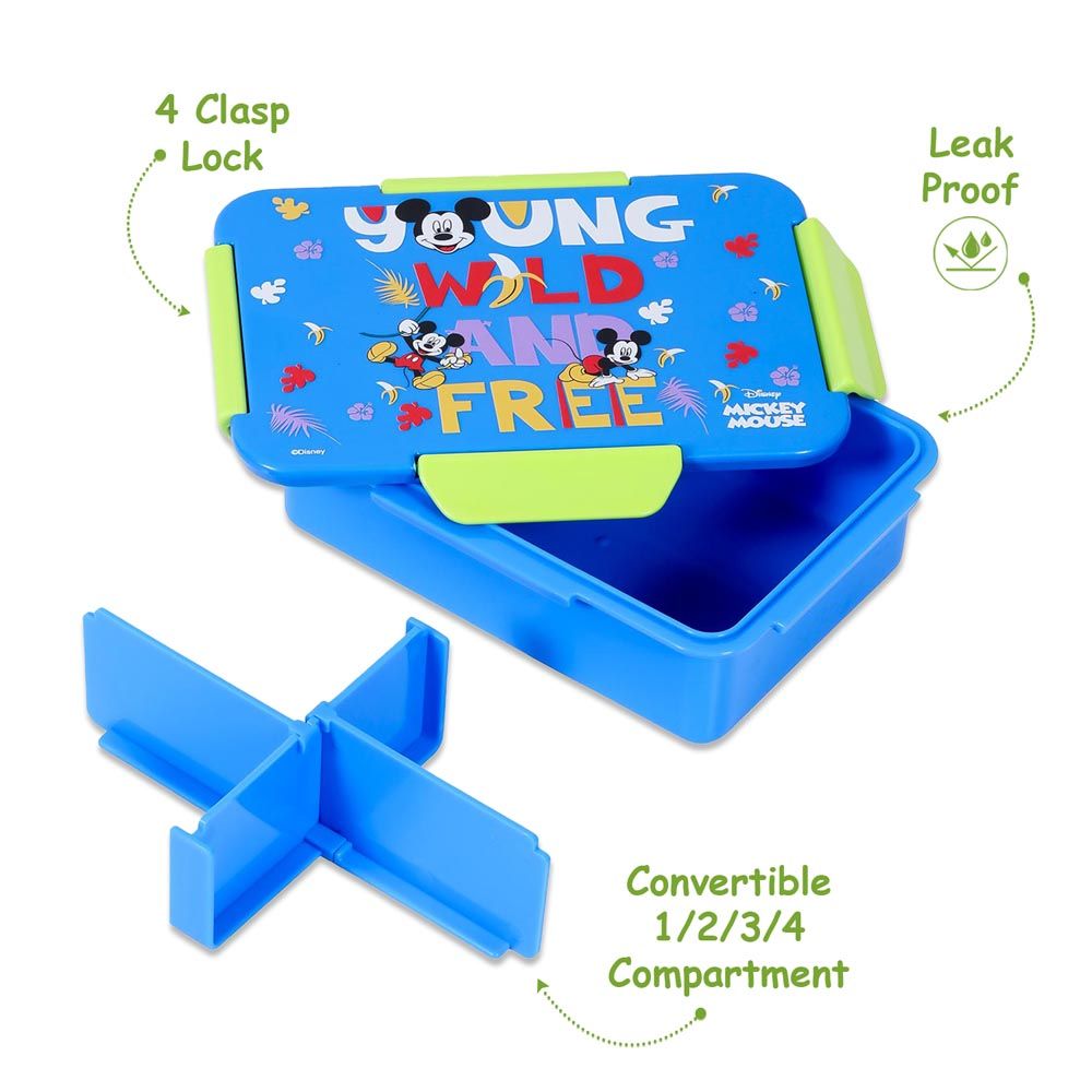 Eazy Kids - Disney Mickey & Friends Bento Lunch Box - Blue - 4 Compartments - 850ml