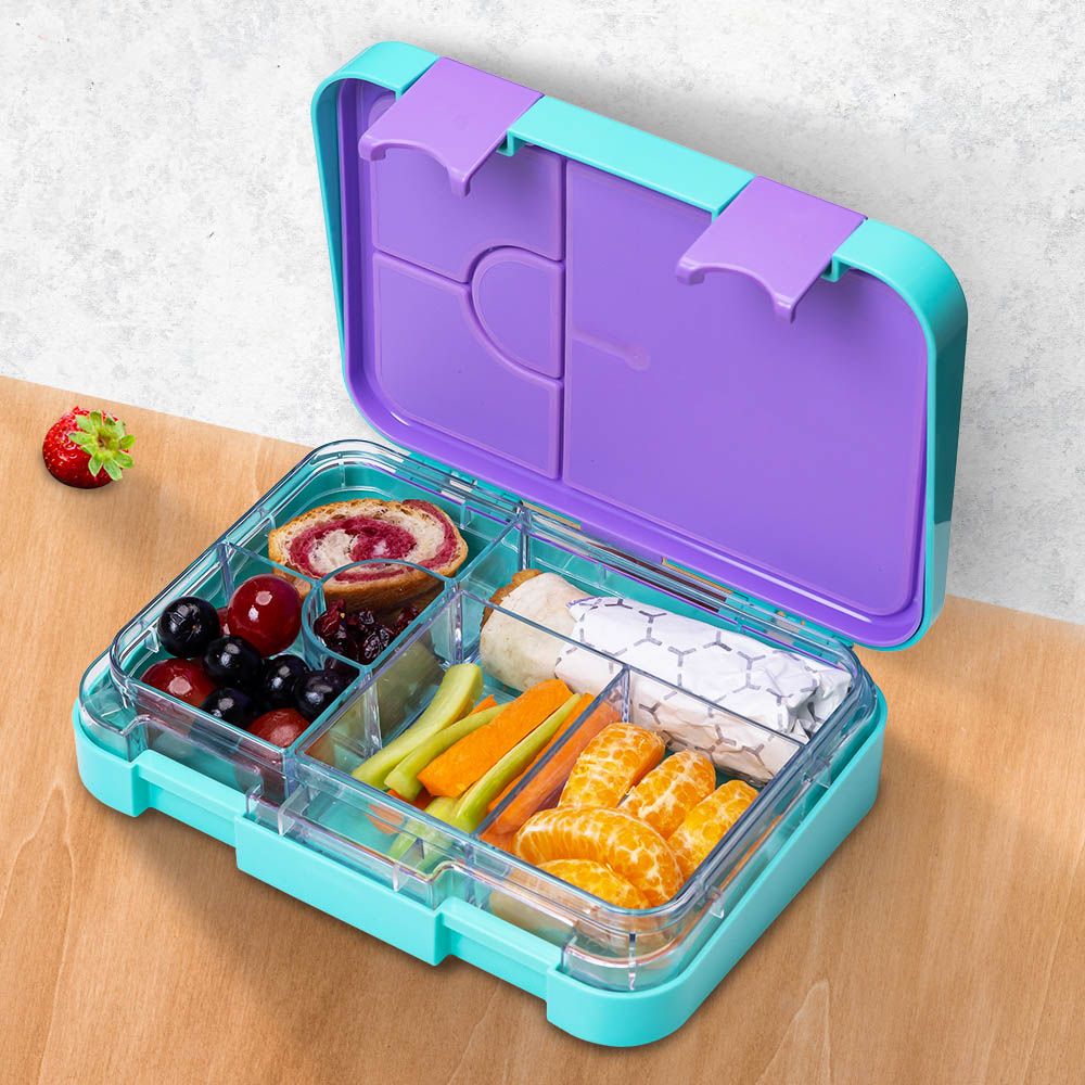 Eazy Kids - Disney Frozen Princess Elsa Bento Lunch Box - Blue - 6 Compartments