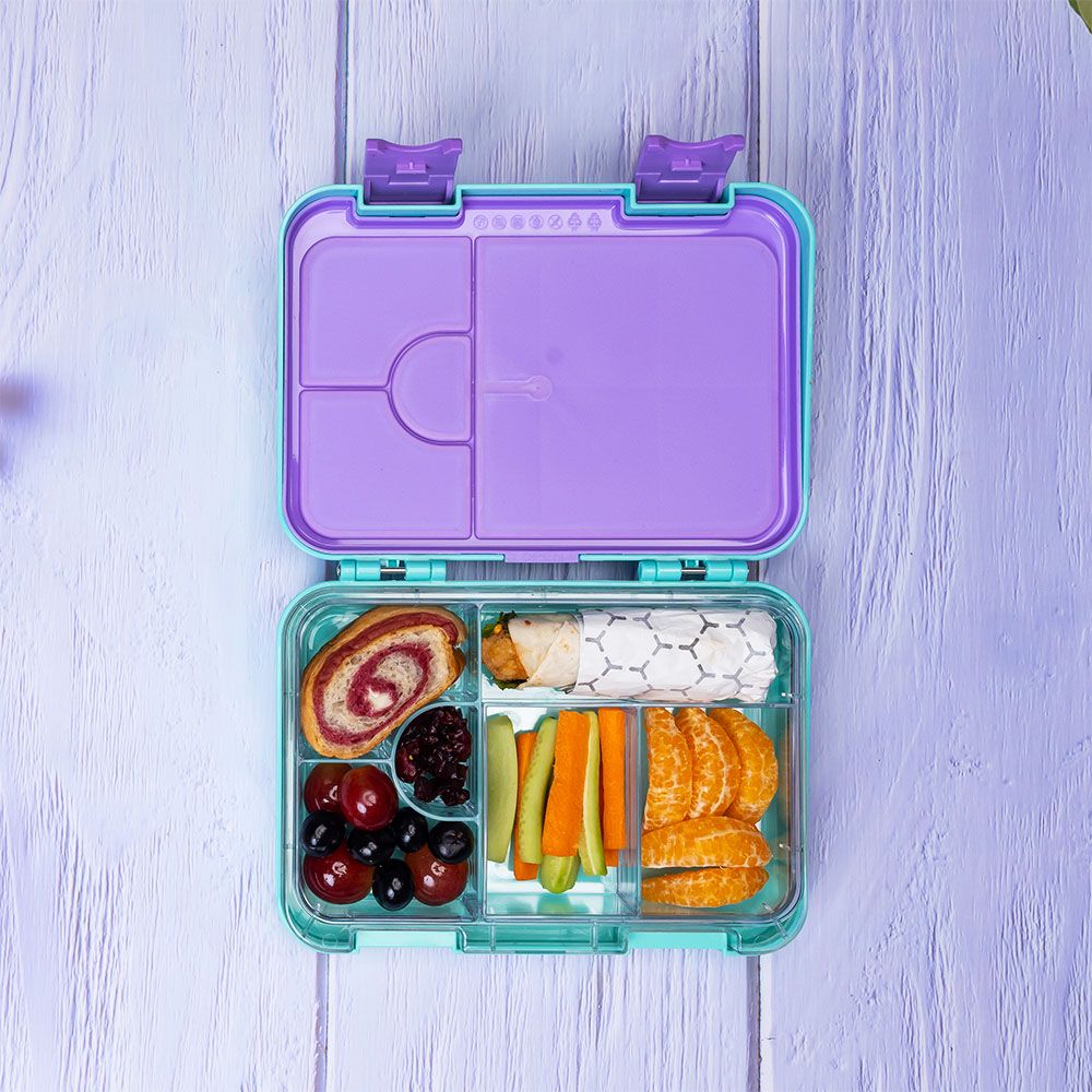 Eazy Kids - Disney Frozen Princess Elsa Bento Lunch Box - Blue - 6 Compartments