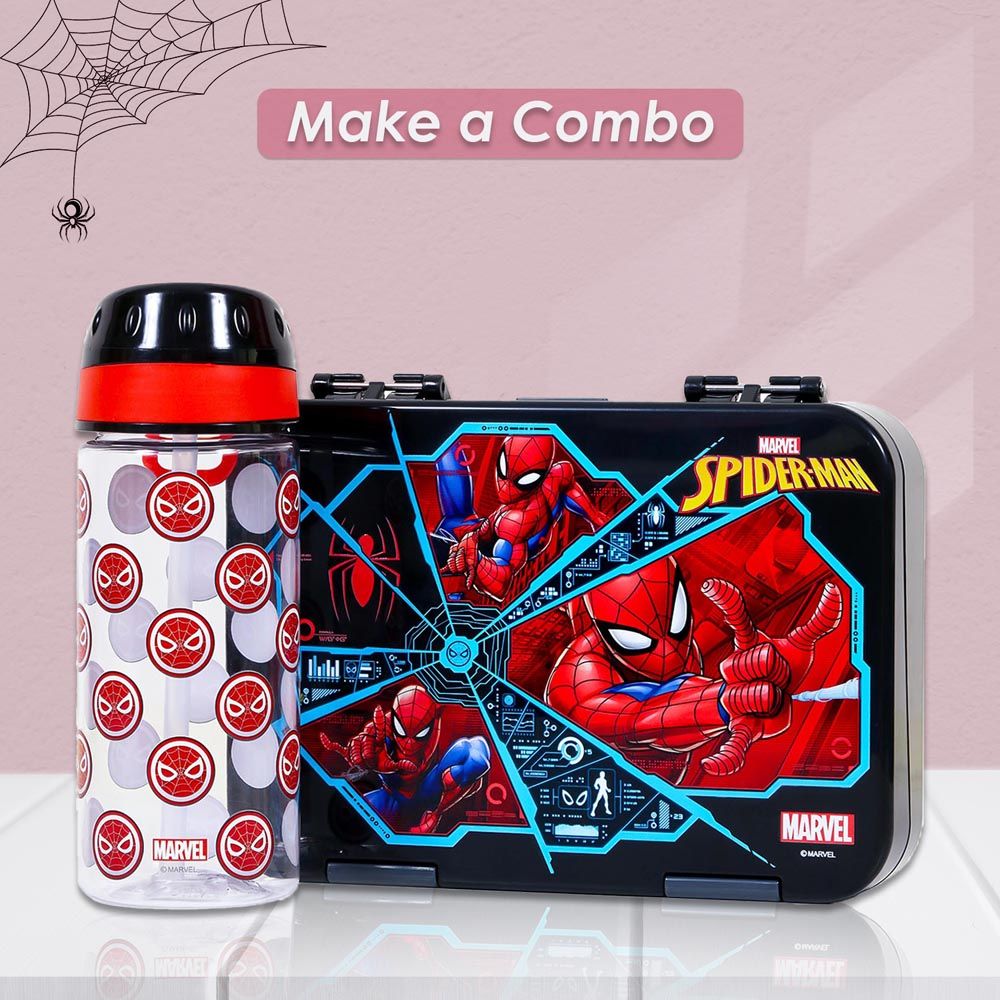 Eazy Kids - Marvel Spider-Man Bento Lunch Box - Black - 6 Compartments