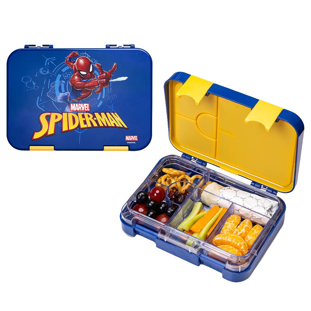 Eazy Kids - Marvel Spider-Man Bento Lunch Box - Blue - 6 Compartments