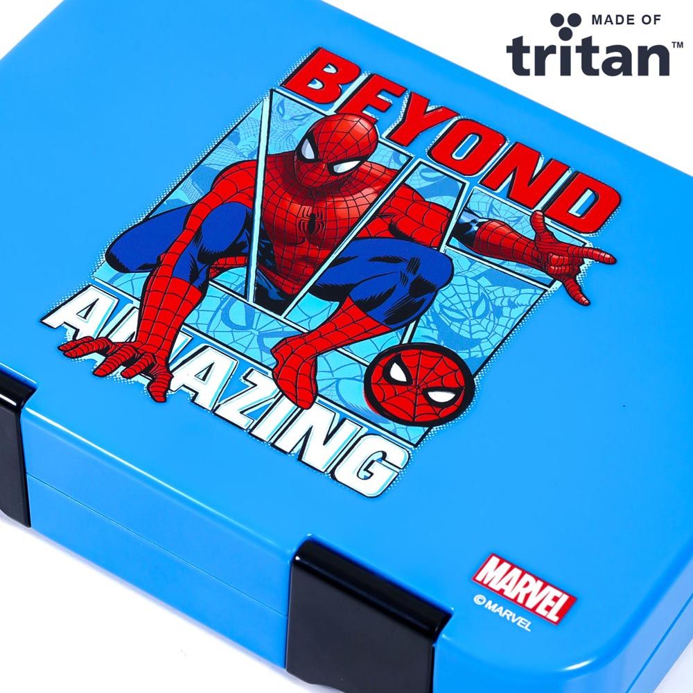 Eazy Kids - Marvel Beyond Amazing Spider Man Bento Lunch Box - Blue - 6 Compartments