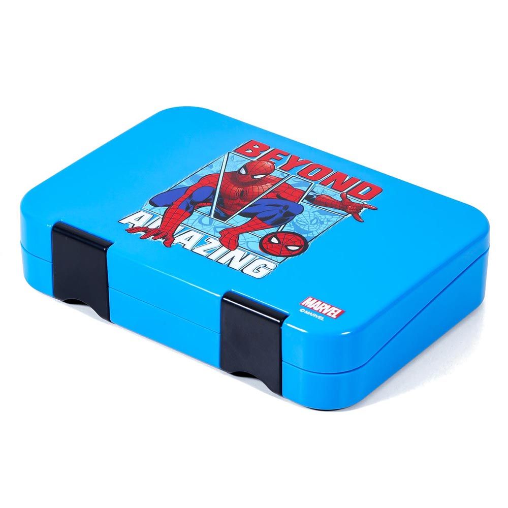 Eazy Kids - Marvel Beyond Amazing Spider Man Bento Lunch Box - Blue - 6 Compartments