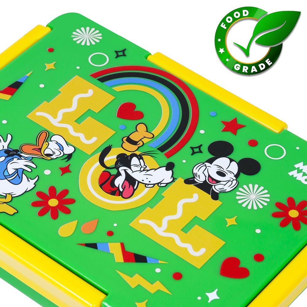 Eazy Kids - Disney Lol Mickey Mouse Bento Lunch Box - Green - 4 Compartments - 850ml