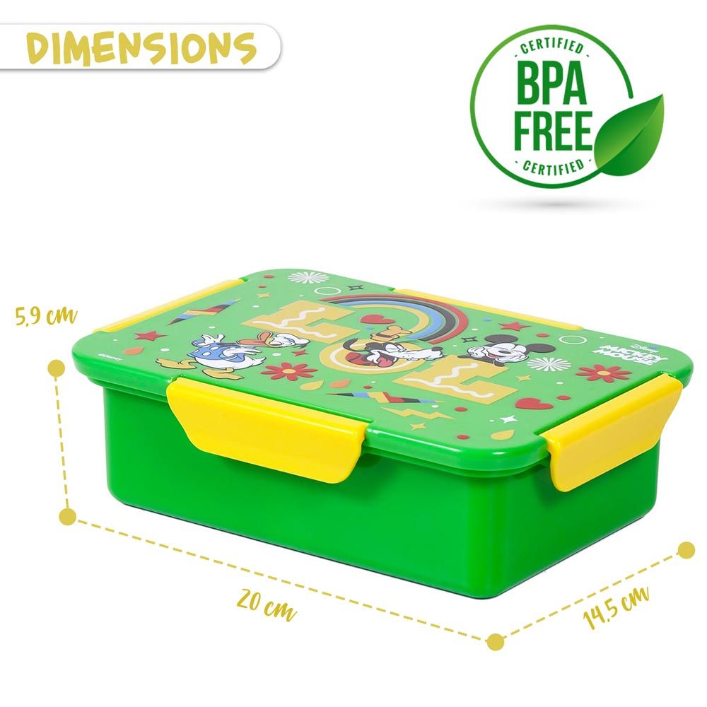 Eazy Kids - Disney Lol Mickey Mouse Bento Lunch Box - Green - 4 Compartments - 850ml