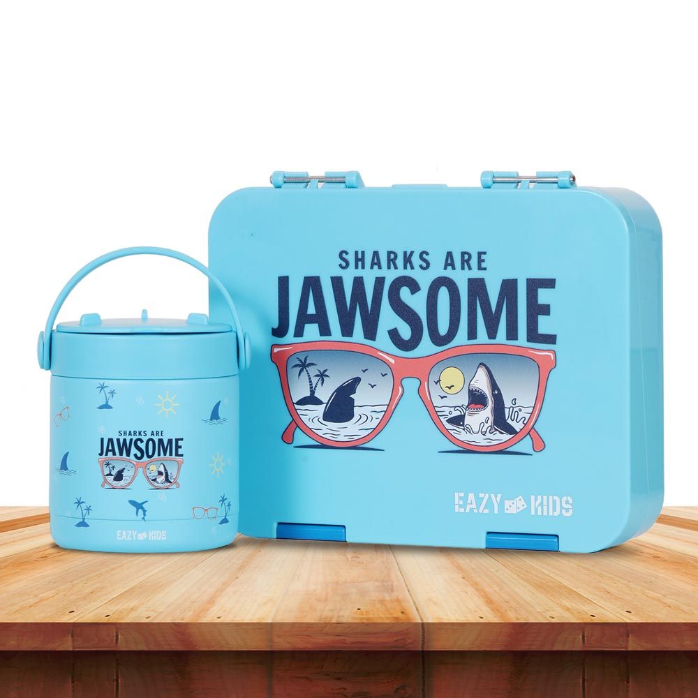 Eazy Kids - Jawsome Shark Insulated Food Jar - Blue - 350ml