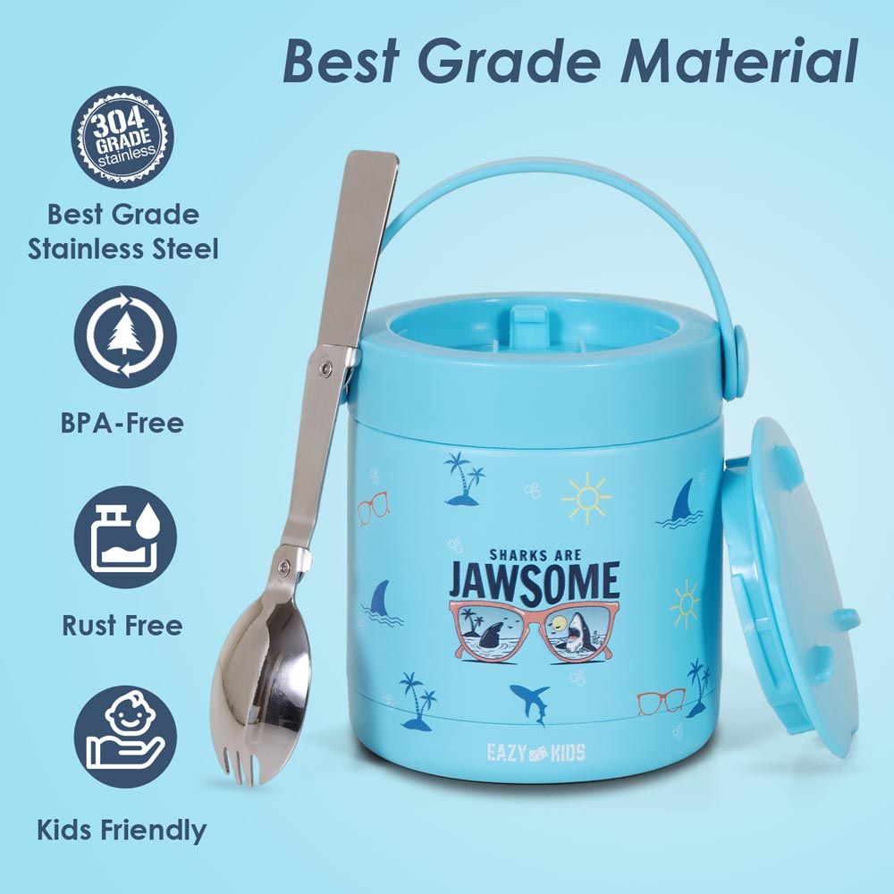 Eazy Kids - Jawsome Shark Insulated Food Jar - Blue - 350ml