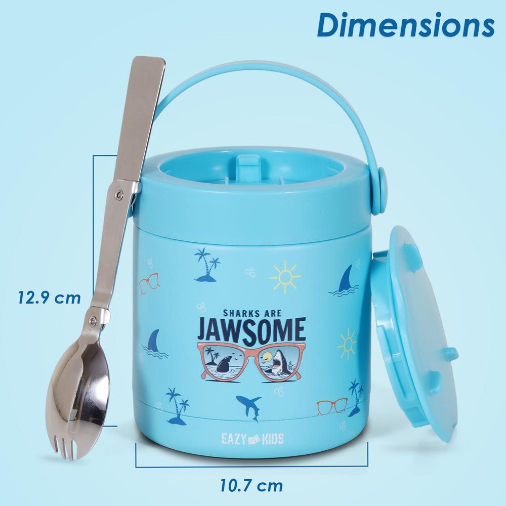 Eazy Kids - Jawsome Shark Insulated Food Jar - Blue - 350ml