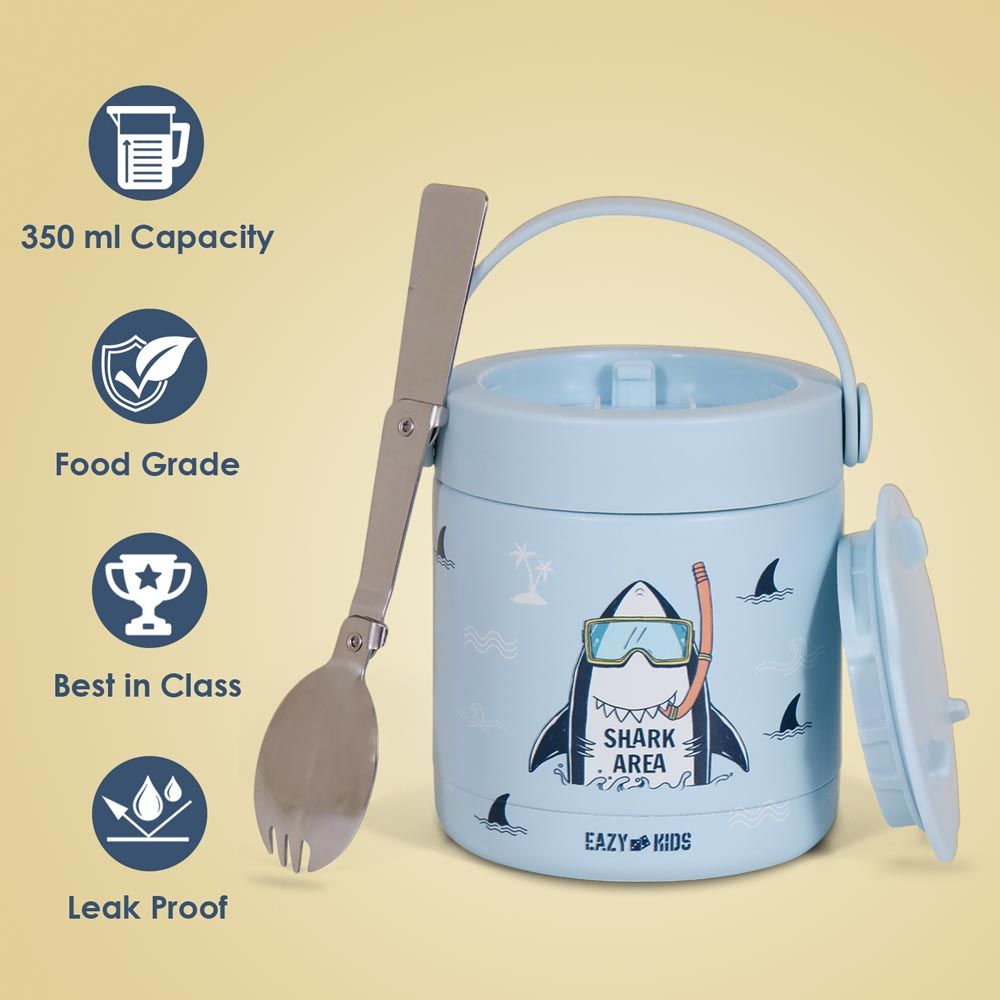 Eazy Kids - Super Shark Insulated Food Jar - Blue - 350ml