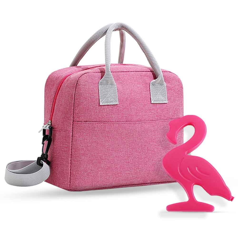 Eazy Kids - Flamingo Reusable Lunch Bag Ice Pack - Pink - 4pcs