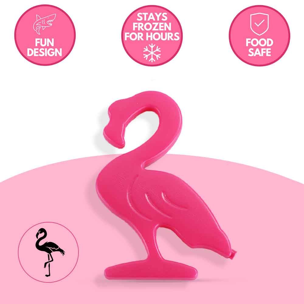 Eazy Kids - Flamingo Reusable Lunch Bag Ice Pack - Pink - 4pcs