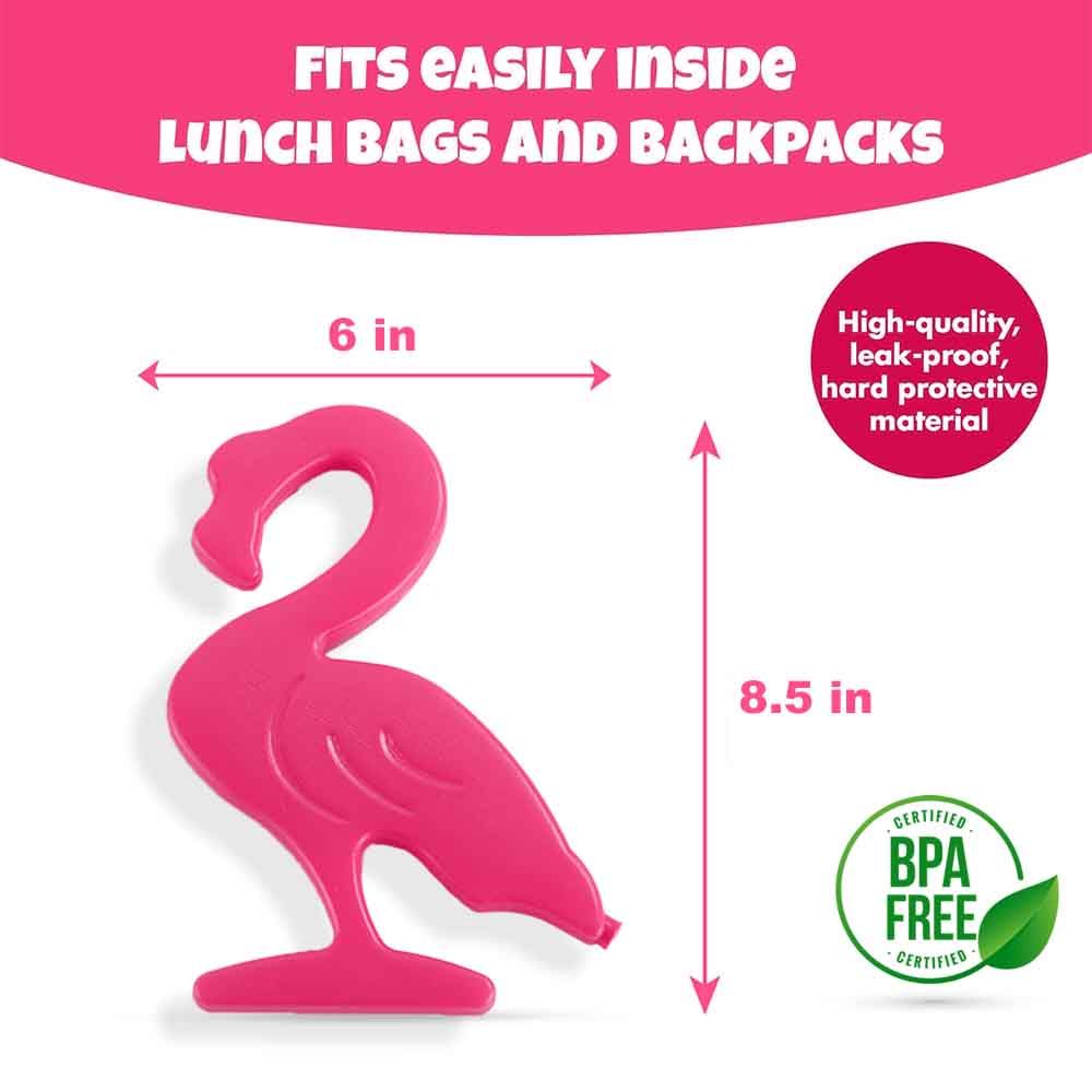 Eazy Kids - Flamingo Reusable Lunch Bag Ice Pack - Pink - 4pcs