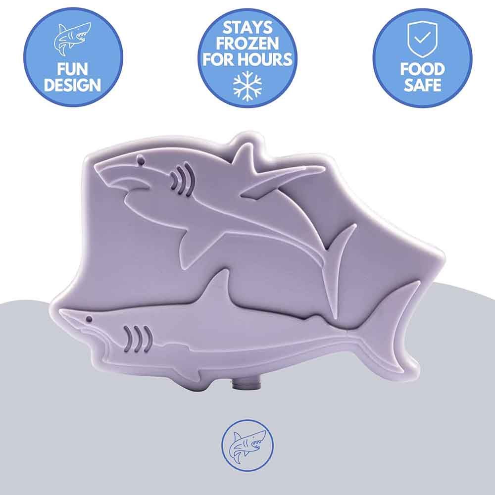 Eazy Kids - Shark Reusable Lunch Bag Ice Pack - Purple - 4pcs