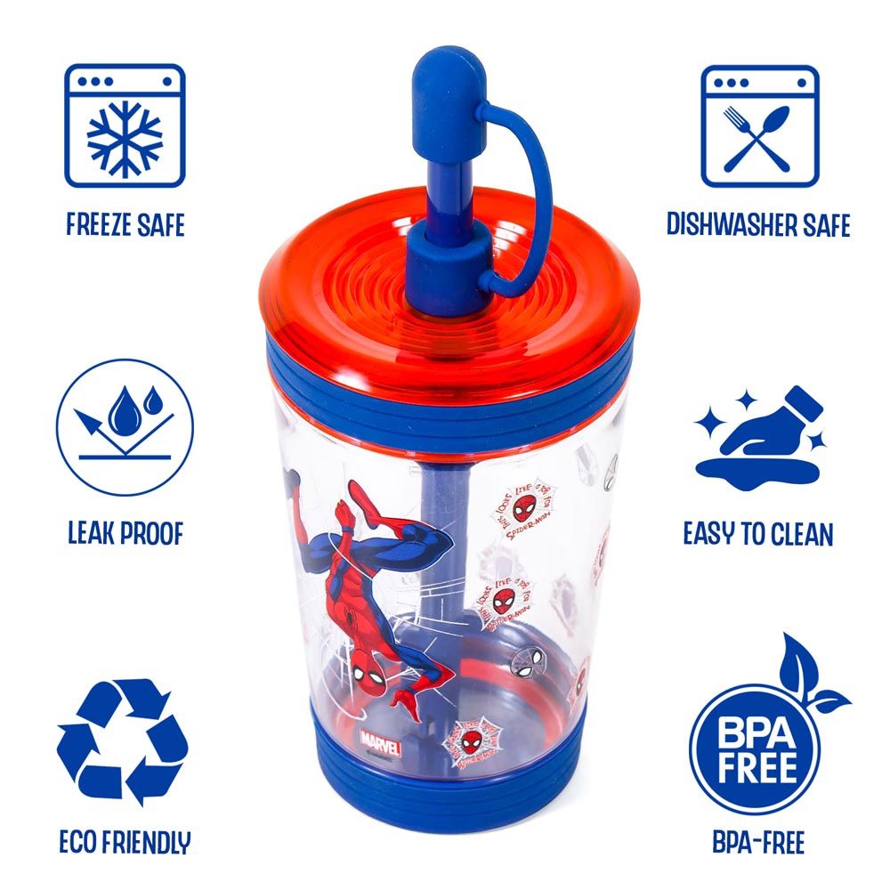 Eazy Kids - Marvel Beyond Amazing Spiderman Water Bottle - Blue - 480ml