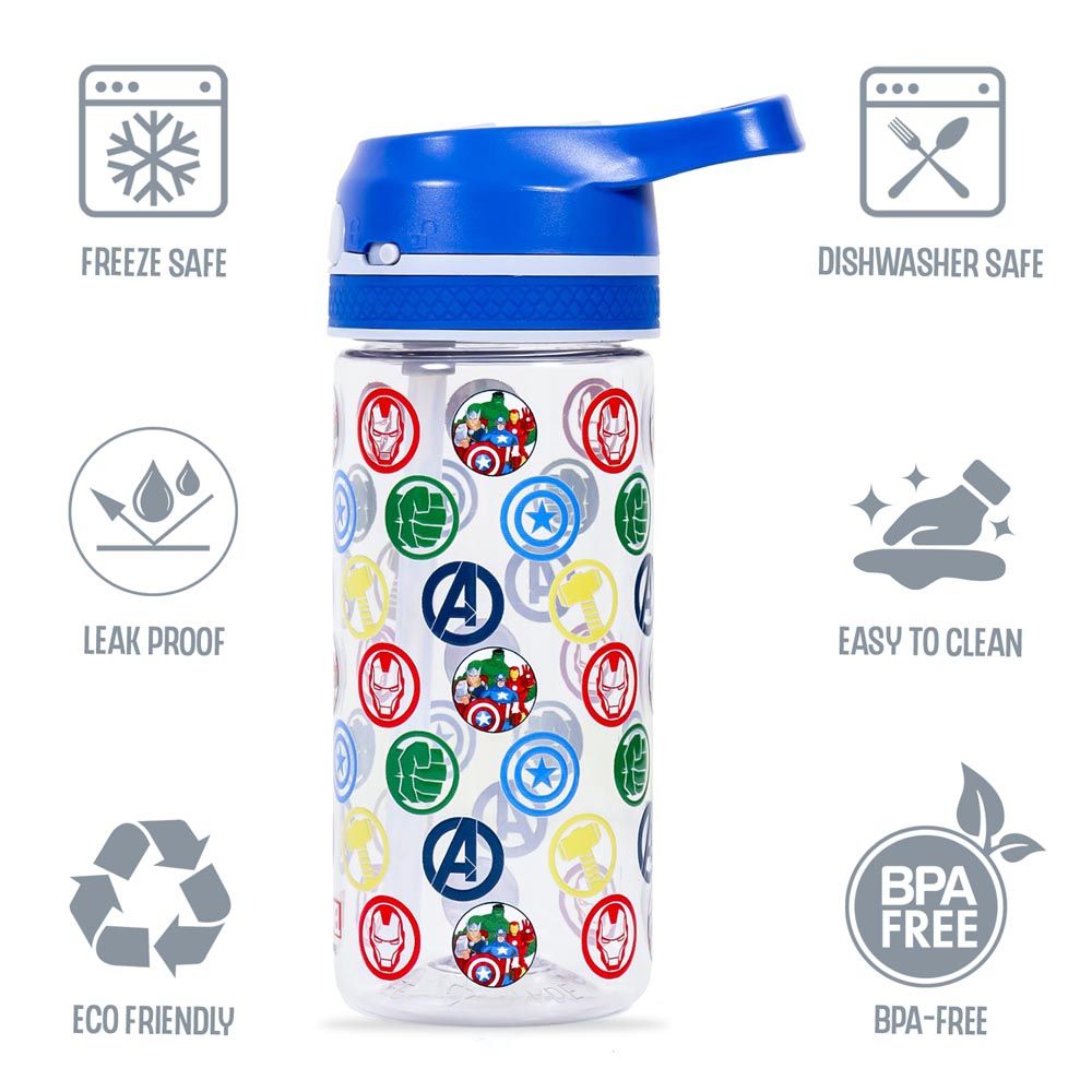 Eazy Kids - Marvel Avengers Tritan Water Bottle - Blue - 420ml